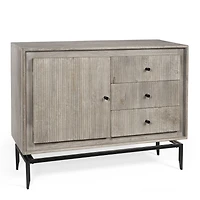 Camilo 3 Drawer Wood Accent Grey Cabinet