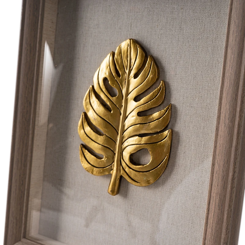 Boîte-cadre Feuilles d'or III