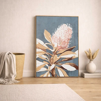 Impression florale, toile peinte à la main