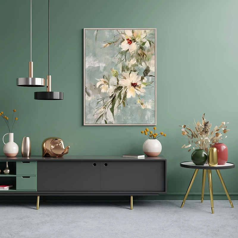 Danse florale, toile peinte à la main