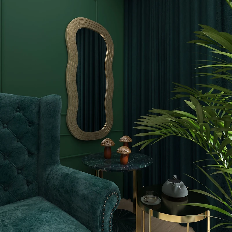Vera Gold Wood Wall Mirror