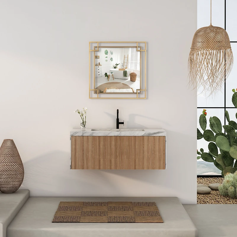 Mavis Bronze Metal Wall Mirror