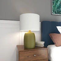 Lampe de table en verre vert Fiona