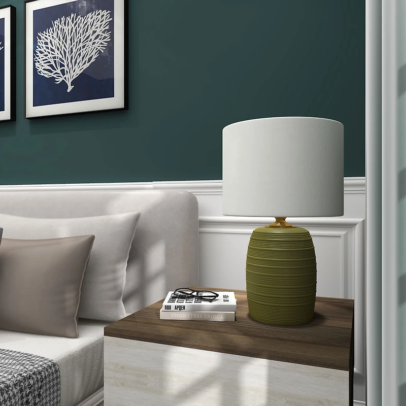 Lampe de table en verre vert Fiona