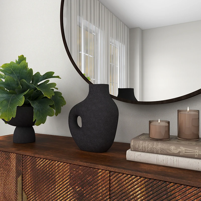Vase de table décoratif en métal noir Fallon