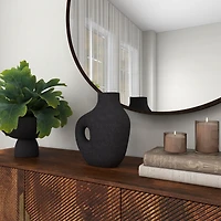 Vase de table décoratif en métal noir Fallon