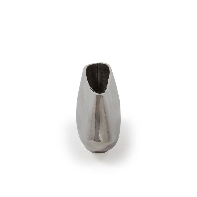 Petit vase de table décoratif en métal argenté Aris