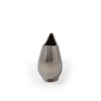 Petit vase de table décoratif en métal argenté Aris