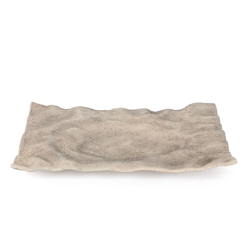 Amaya Large Metal Tray - Mud