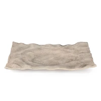 Amaya Large Metal Tray - Mud