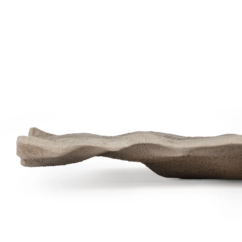 Amaya Large Metal Tray - Mud
