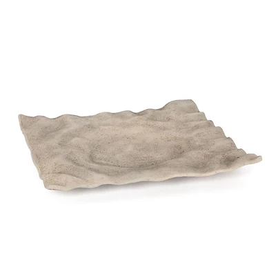 Amaya Large Metal Tray - Mud