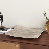 Amaya Large Metal Tray - Mud