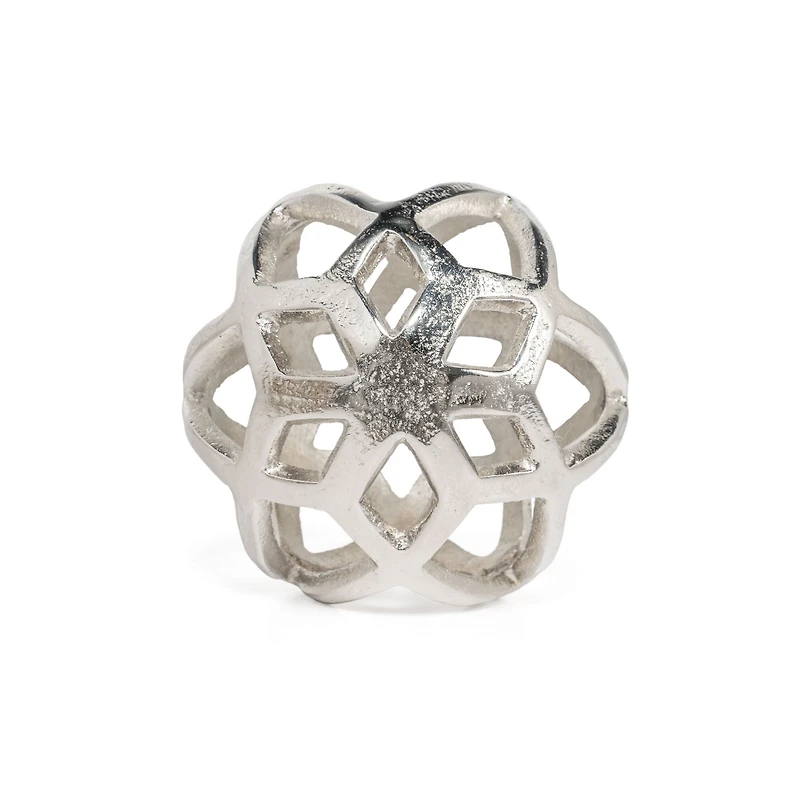 Vyan Small Metal Orb Sculpture - Silver
