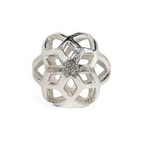 Vyan Small Metal Orb Sculpture - Silver