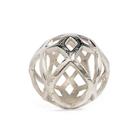 Vyan Small Metal Orb Sculpture - Silver