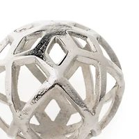 Vyan Small Metal Orb Sculpture - Silver