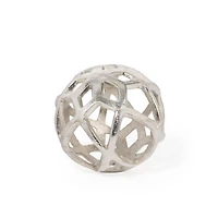 Vyan Small Metal Orb Sculpture - Silver