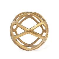 Vyan Large Metal Orb Sculpture - Gold