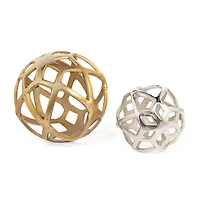 Vyan Large Metal Orb Sculpture - Gold