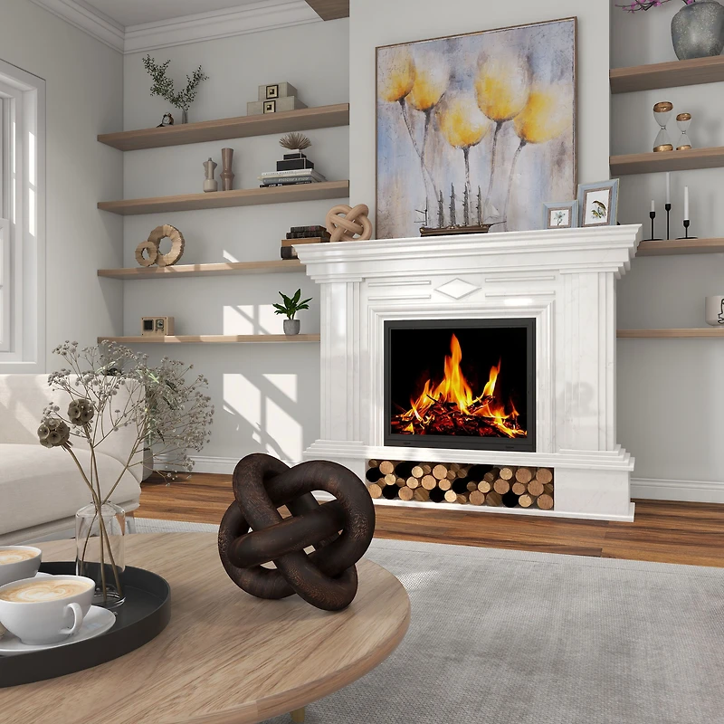 Devante Large Wood knot Sculpture - Dark Brown