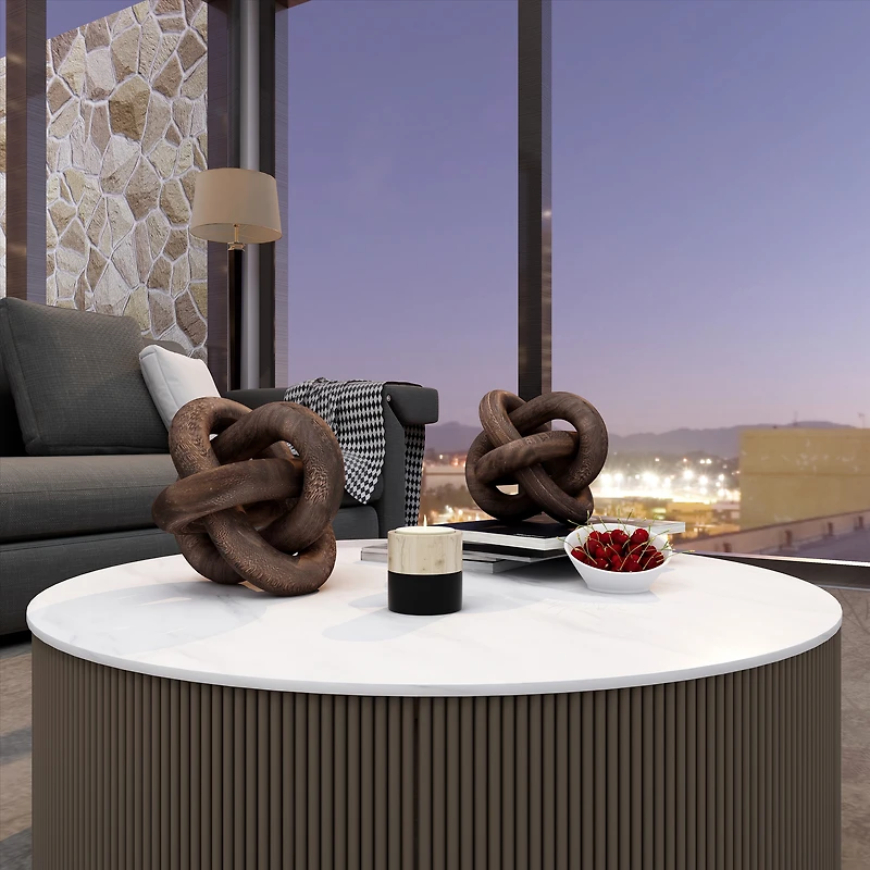 Devante Large Wood knot Sculpture - Dark Brown