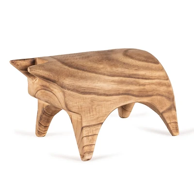 Matteo Wood Bull Sculpture