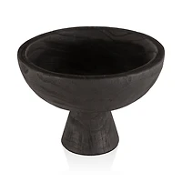 Blayne Wood Pedestal Bowl - Black