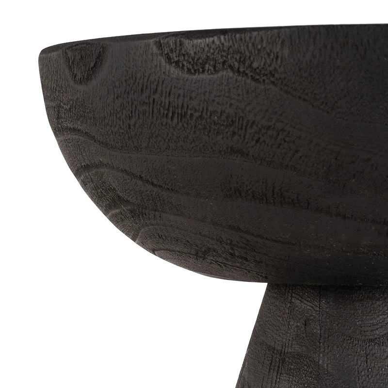 Blayne Wood Pedestal Bowl - Black
