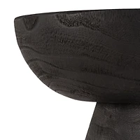 Blayne Wood Pedestal Bowl - Black
