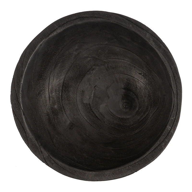 Blayne Wood Pedestal Bowl - Black