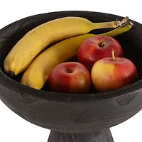 Blayne Wood Pedestal Bowl - Black