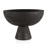 Blayne Wood Pedestal Bowl - Black