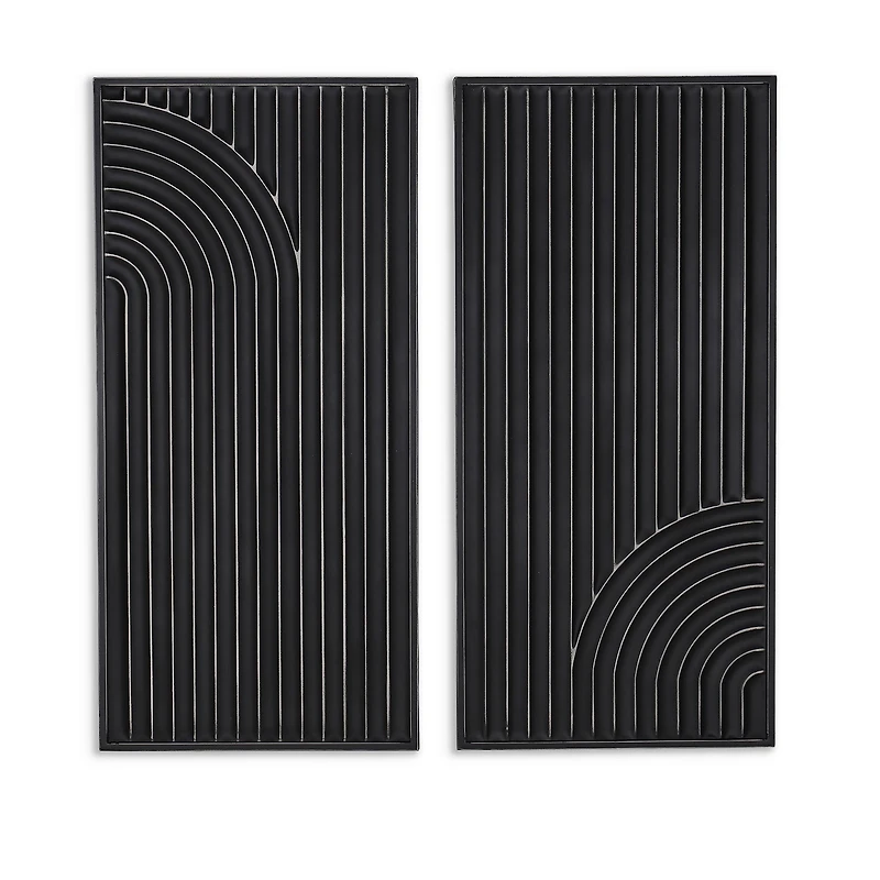 Saanvi Metal Wall Decor, Black - Set of 2
