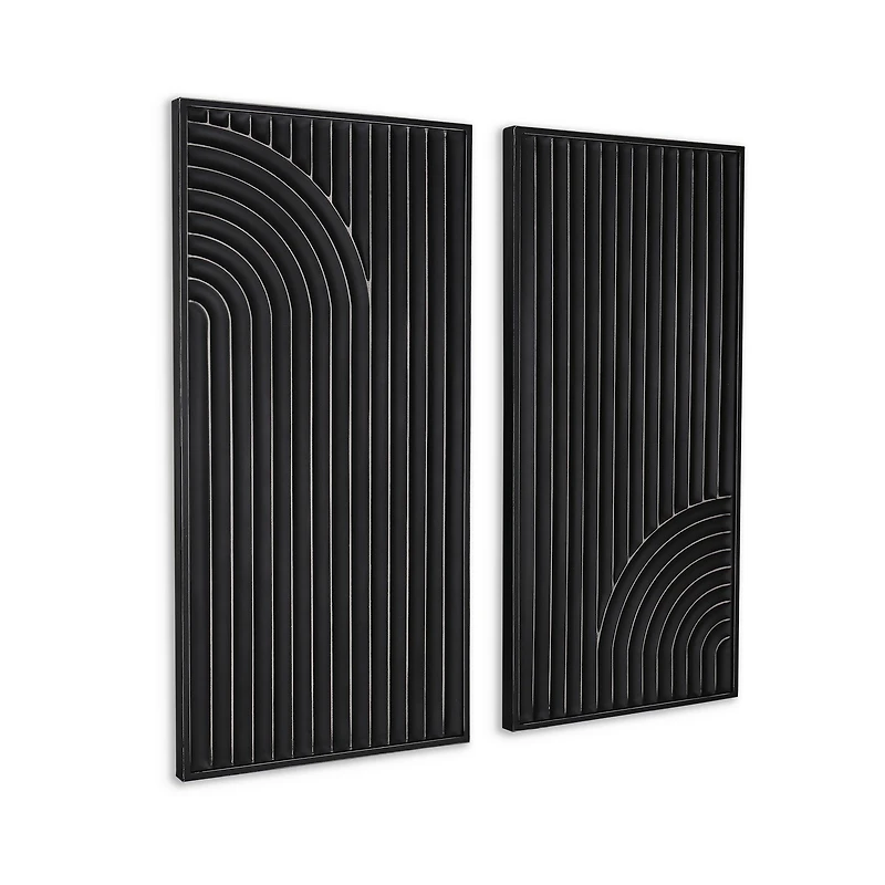 Saanvi Metal Wall Decor, Black - Set of 2