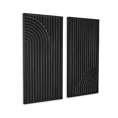 Saanvi Metal Wall Decor, Black - Set of 2