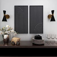 Saanvi Metal Wall Decor, Black - Set of 2