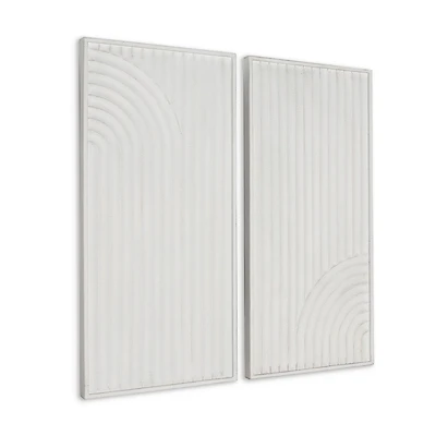 Saanvi Metal Wall Decor, White - Set of 2