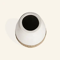 Cement and Sea Grass Decorative Vase  