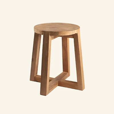 Teak Wood Round Stool  