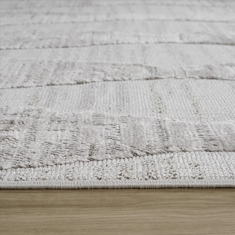 Nelio Tapis de couloir d’intérieur contemporain chevron - Gris