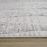 Nelio Tapis de couloir d’intérieur contemporain chevron - Gris
