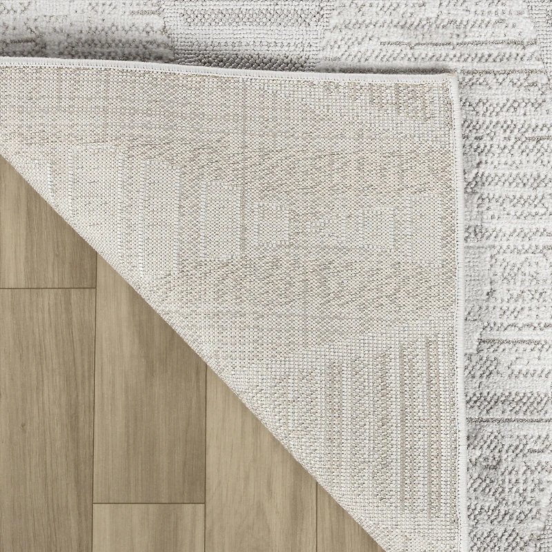 Nelio Tapis de couloir d’intérieur contemporain chevron - Gris