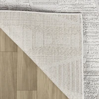 Nelio Tapis de couloir d’intérieur contemporain chevron - Gris