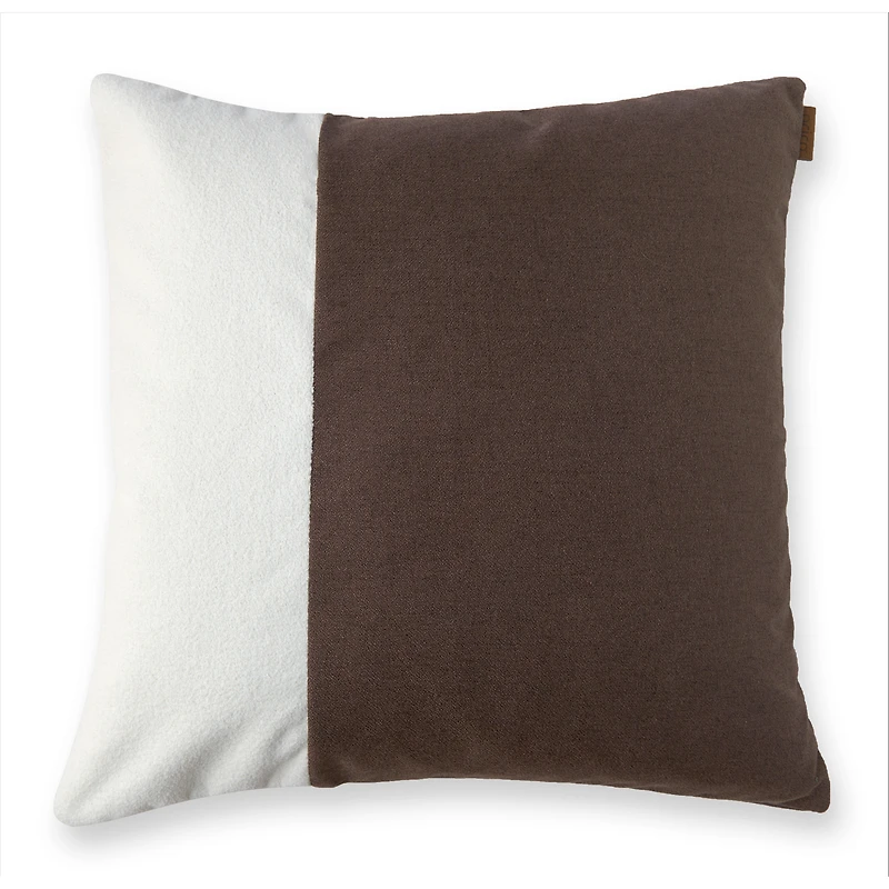 Dueto Cushion, 20" - Cloud/Espresso