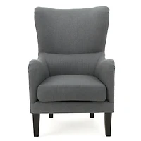 High-Back Studded Armchair - Grey
