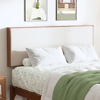 King Size Adjustable Linen Headboard with Bamboo Frame