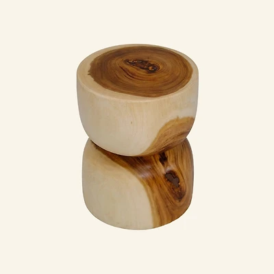 Hourglass Suar Stool – Natural  