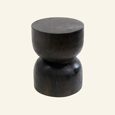 Hourglass Suar Stool – Black  