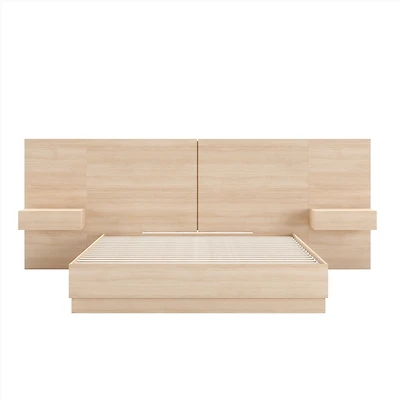 Madrid 4-Piece Platform Bedroom Set - Natural Blonde Oak
